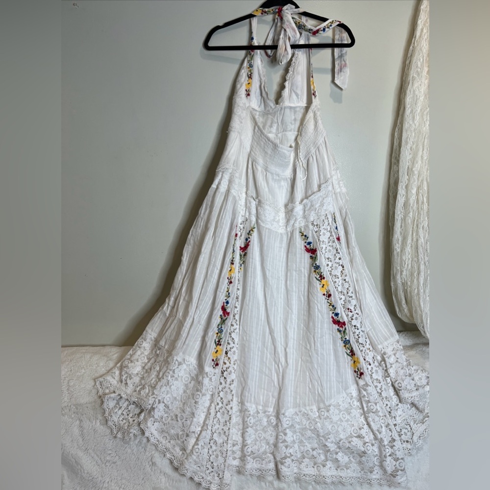 Free People Keila Embroidered Lace Vintage Midi Dress - Picture 6 of 8